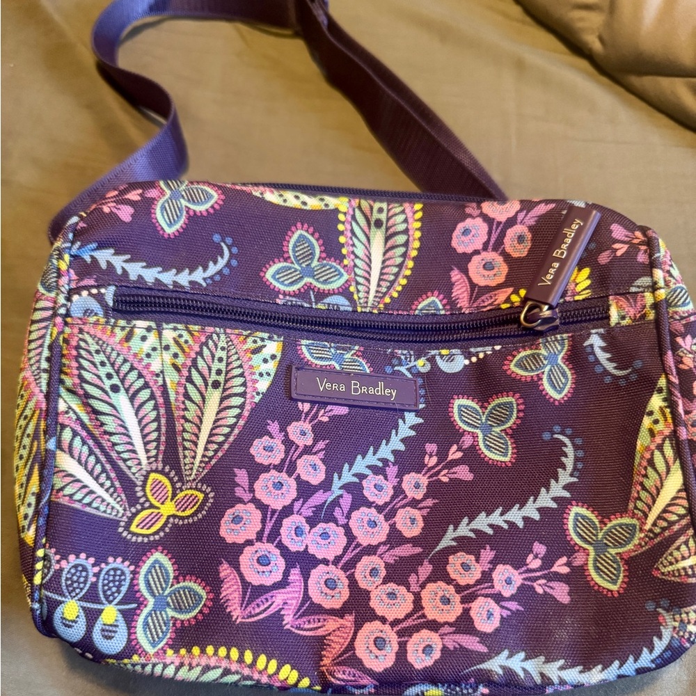 Vera Bradley Floral Crossbody Bag in Purple and Pink